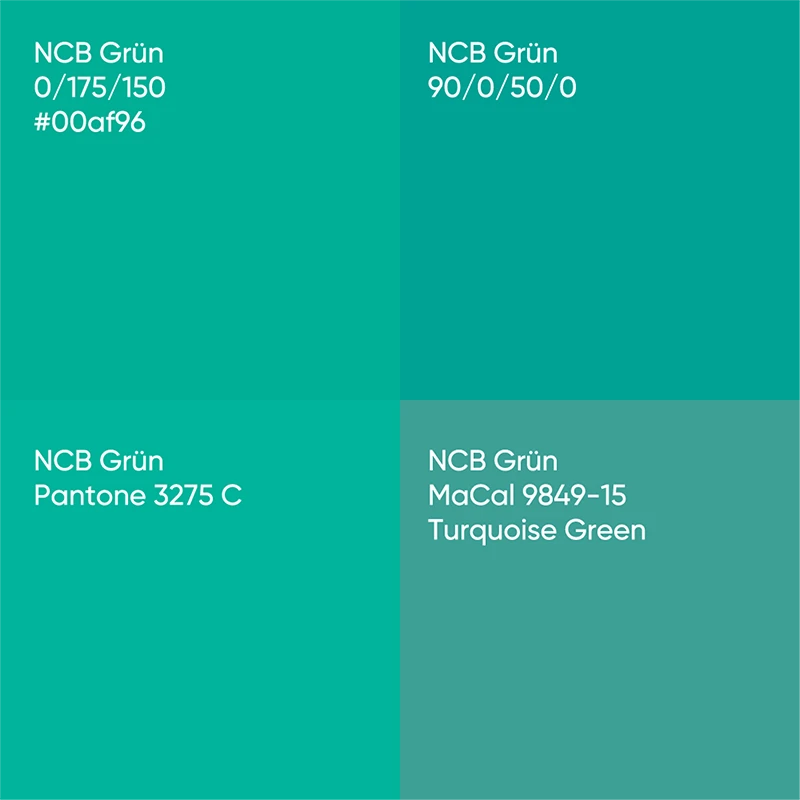 Farbpalette grün für Rebranding