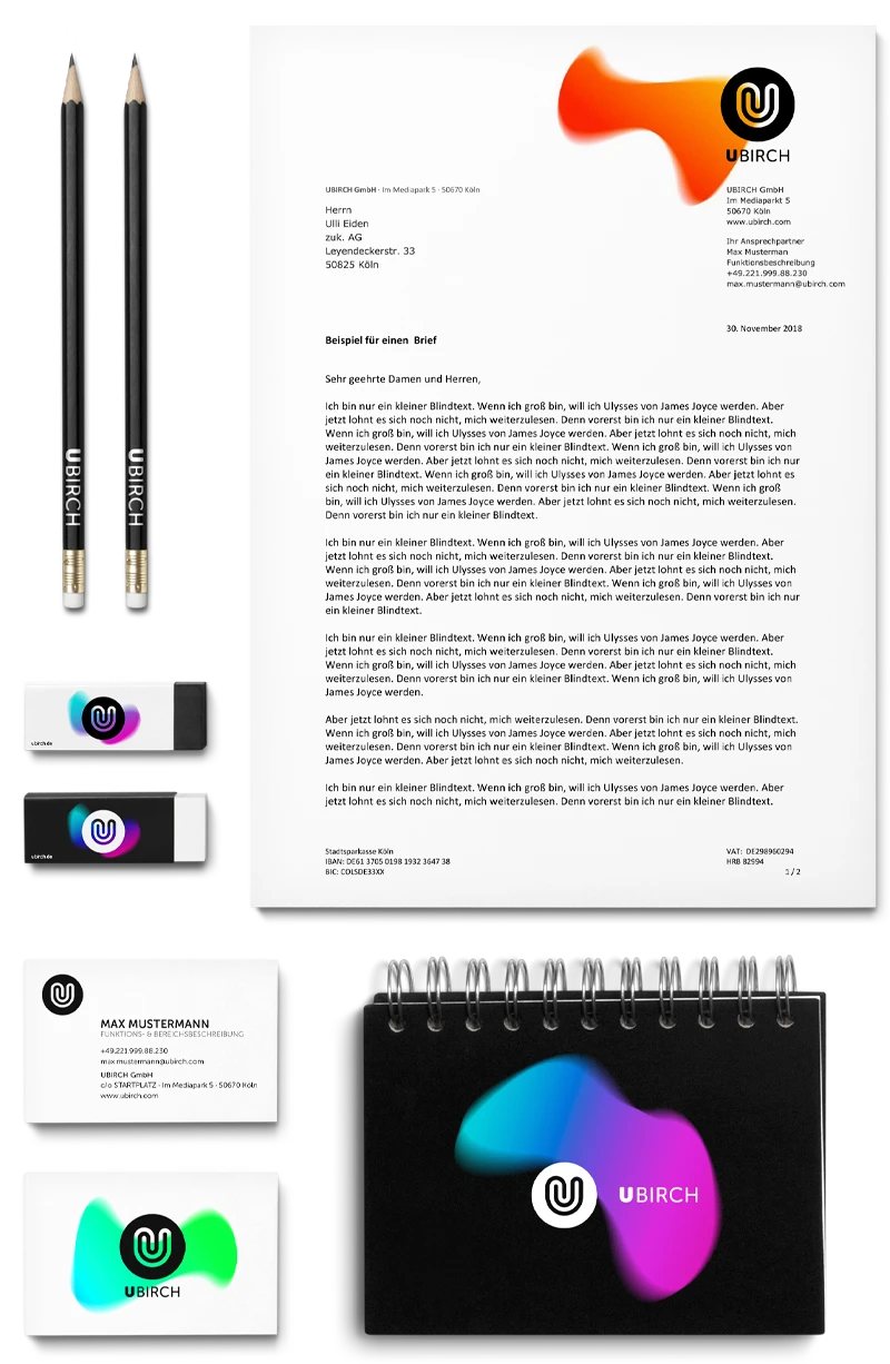 Werbeprodukte Stifte, Brief, Visitenkarte, Kalender mit Branding
