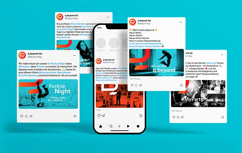 Ausschnitte von Werbeanzeigen auf Social Media