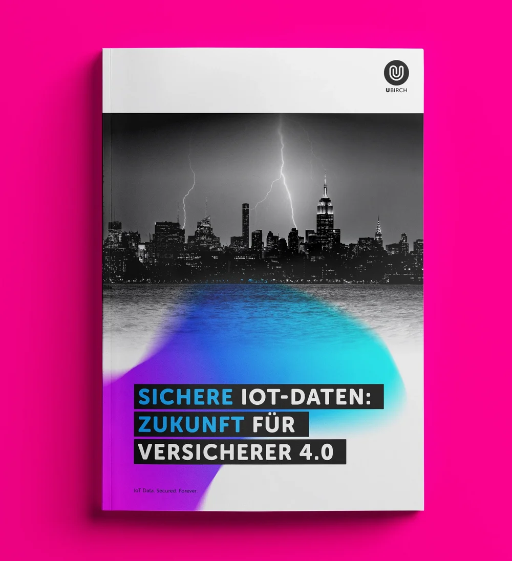 Zeitschrift mit Bild von Stadt mit Blitz und zum Markenlaunch