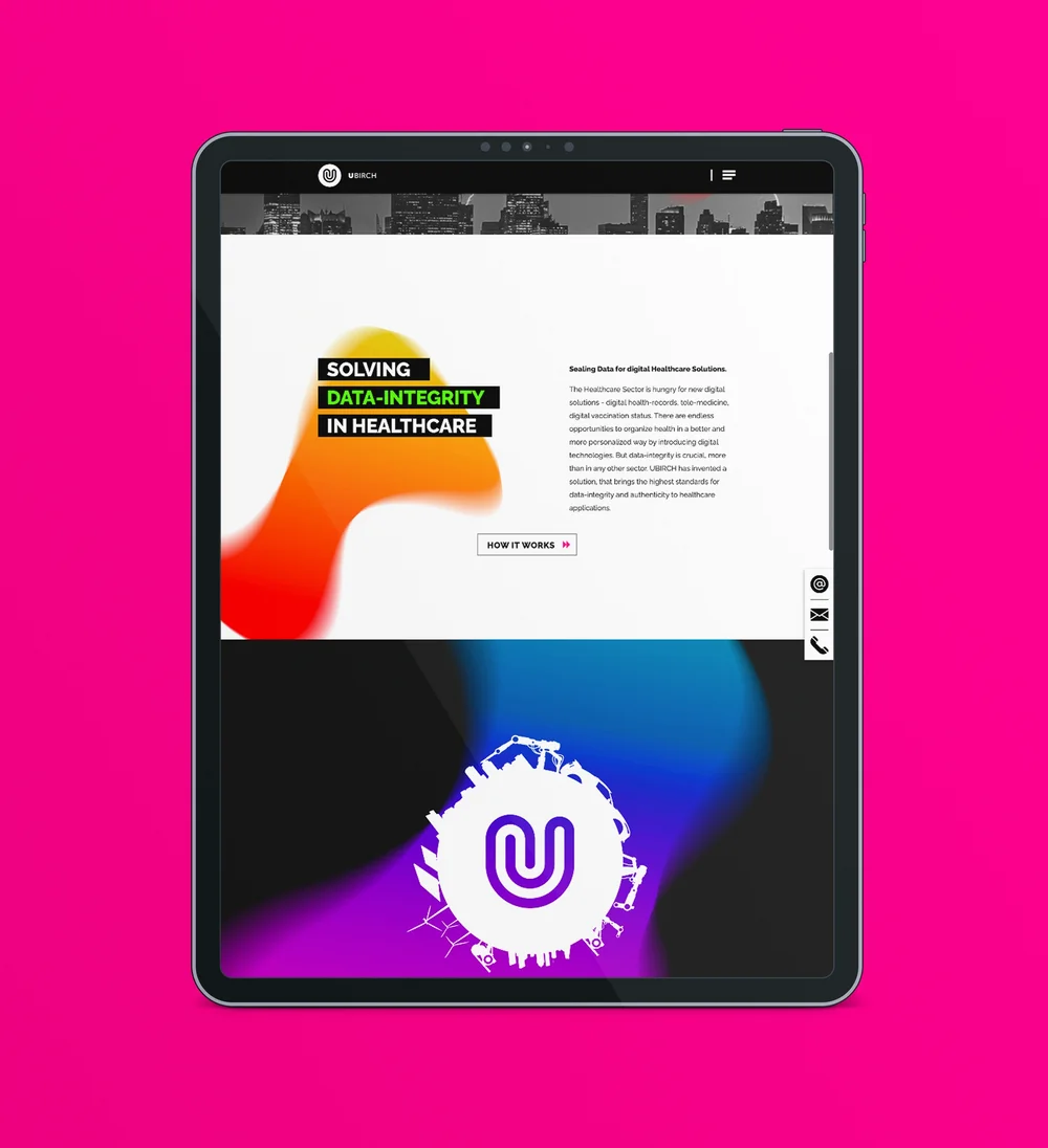 Ansicht auf Tablet mit neuer Website