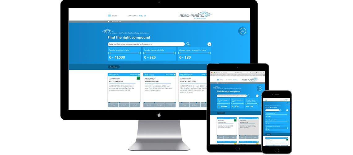 B2B Website mit Datenbankschnittstelle