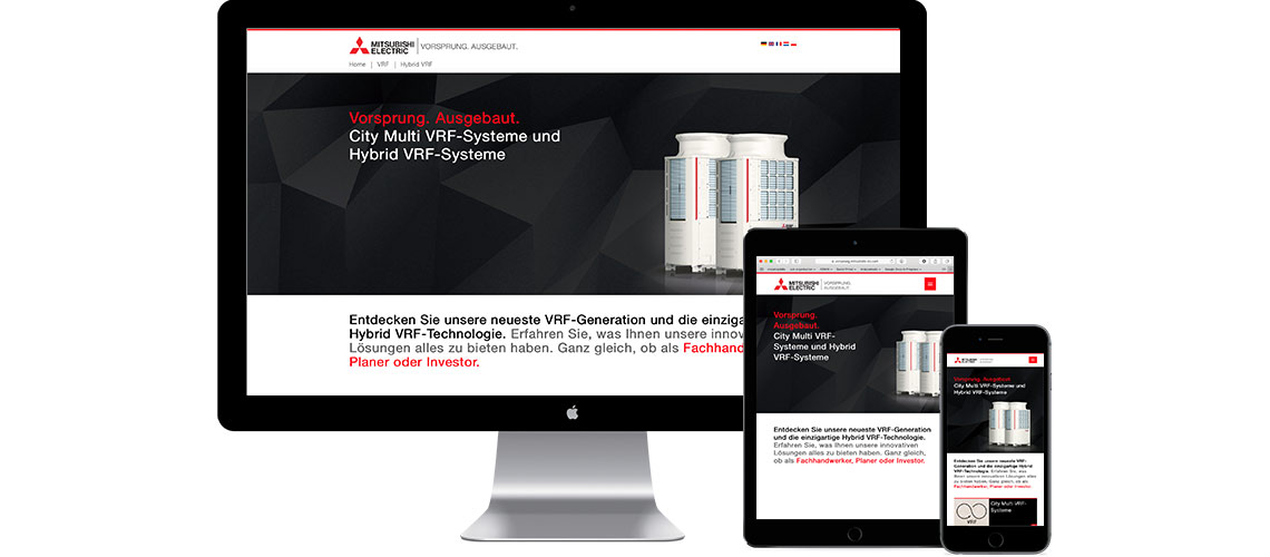 Landingpagekonzept für Mitsubishi Electric