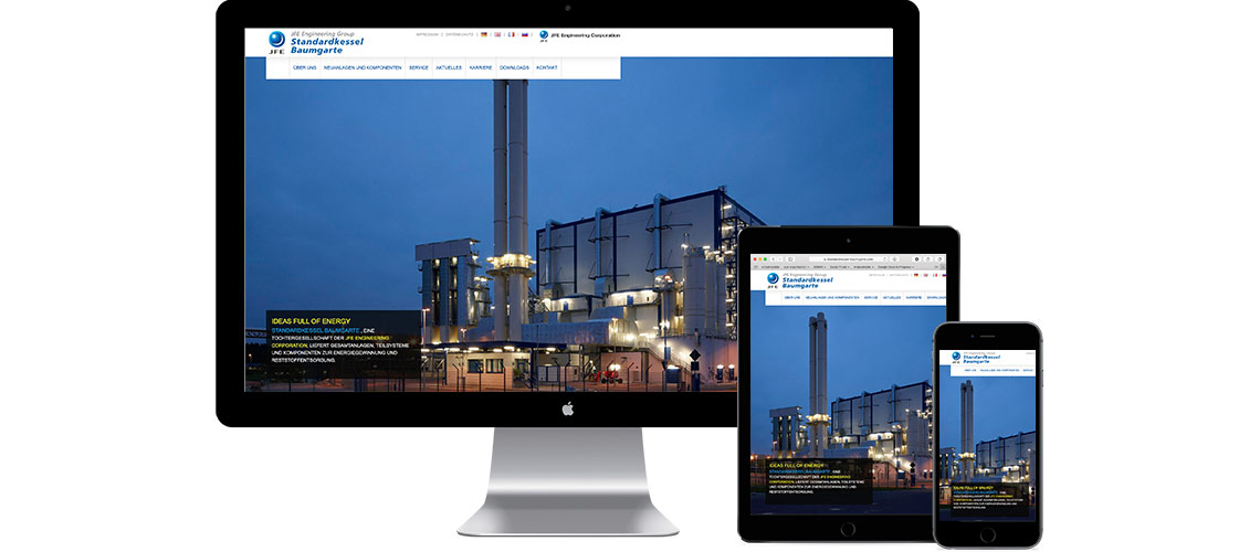 B2B Website für Standardkessel